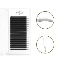 3D U shape lashes extension detail