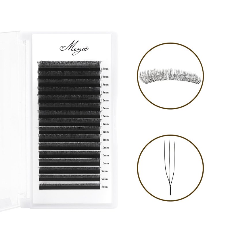 3D U shape lashes extension detail