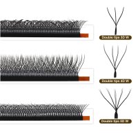 double tips 3D W VS 4D W VS 5D W lash extension different detail