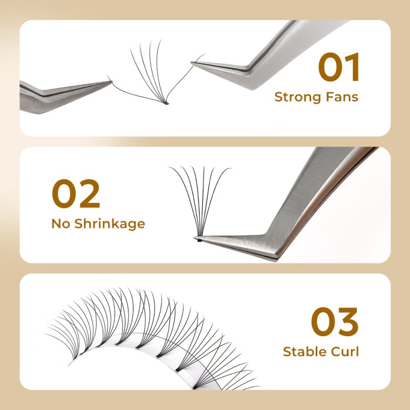 short stem premade lash fans advantage