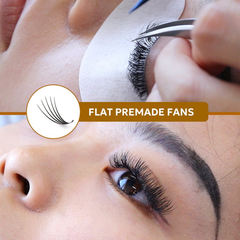 flat premade fans lash extension effect