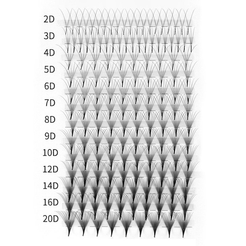 pointy base long stem premade lash fans