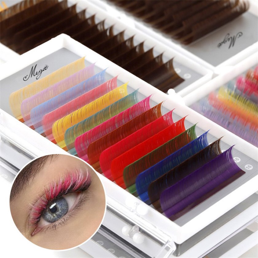 Colored eyelash extensions