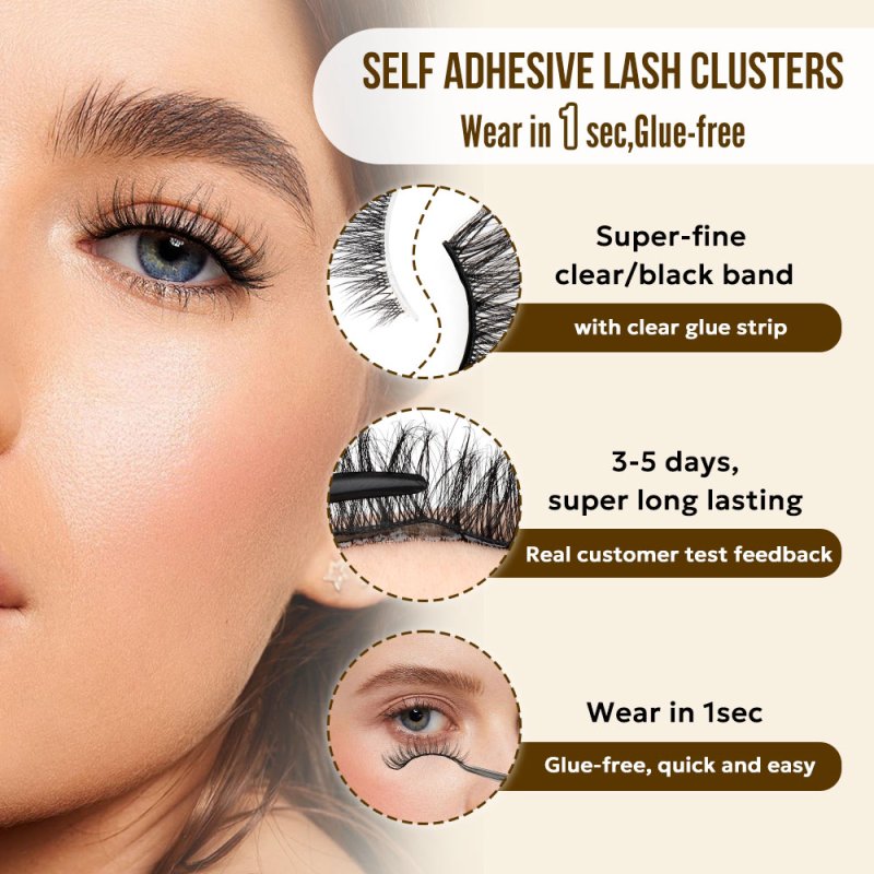 pre glued eyelashes feature